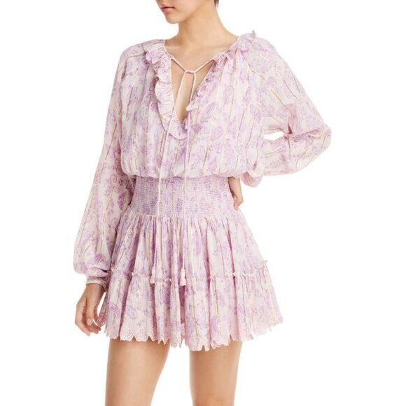 Hemant and Nandita Dresses & Skirts - Hemant and Nandita Sequin Paisley Print Purple Mini Dress Size L